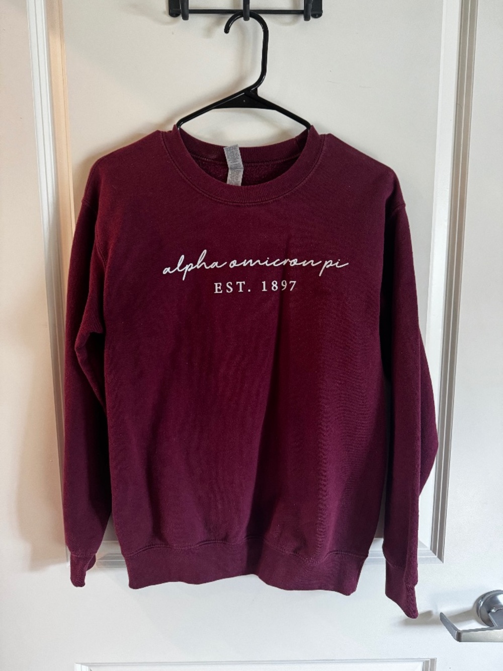 Alpha Omicron Pi 1897 Crewneck Burgundy